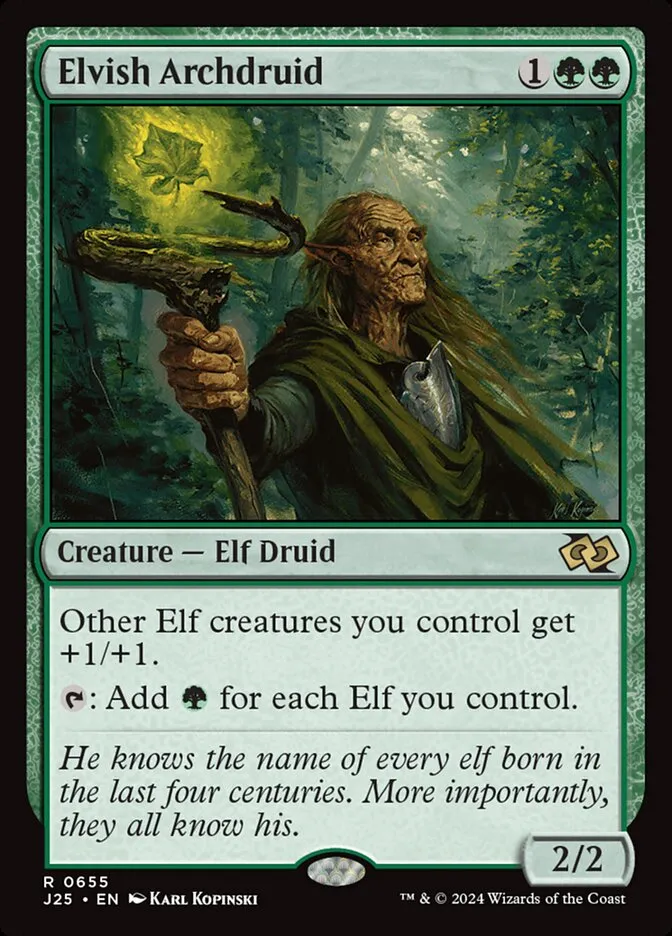 2024 Foundations Jumpstart Elvish Archdruid #655 rare card image