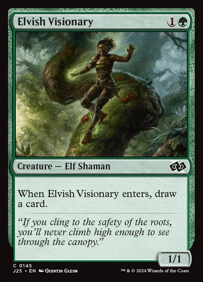 2024 Foundations Jumpstart Elvish Visionary common #145 common card image