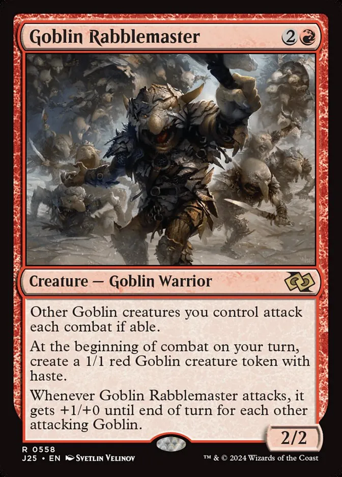 2024 Foundations Jumpstart Goblin Rabblemaster rare #558 rare card image