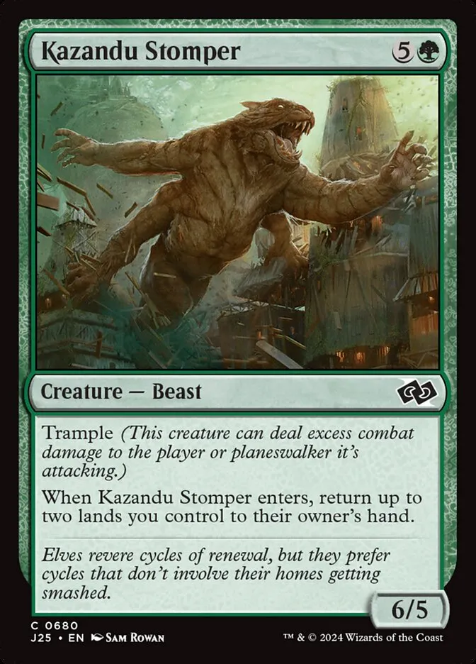2024 Foundations Jumpstart Kazandu Stomper common #680 common card image