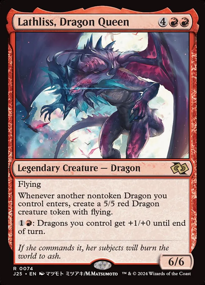 2024 Foundations Jumpstart Lathliss, Dragon Queen [Anime] rare #74 rare card image
