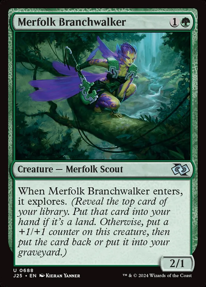 2024 Foundations Jumpstart Merfolk Branchwalker #688 uncommon card image