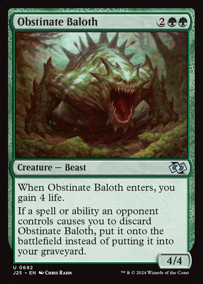 2024 Foundations Jumpstart Obstinate Baloth uncommon #692 uncommon card image