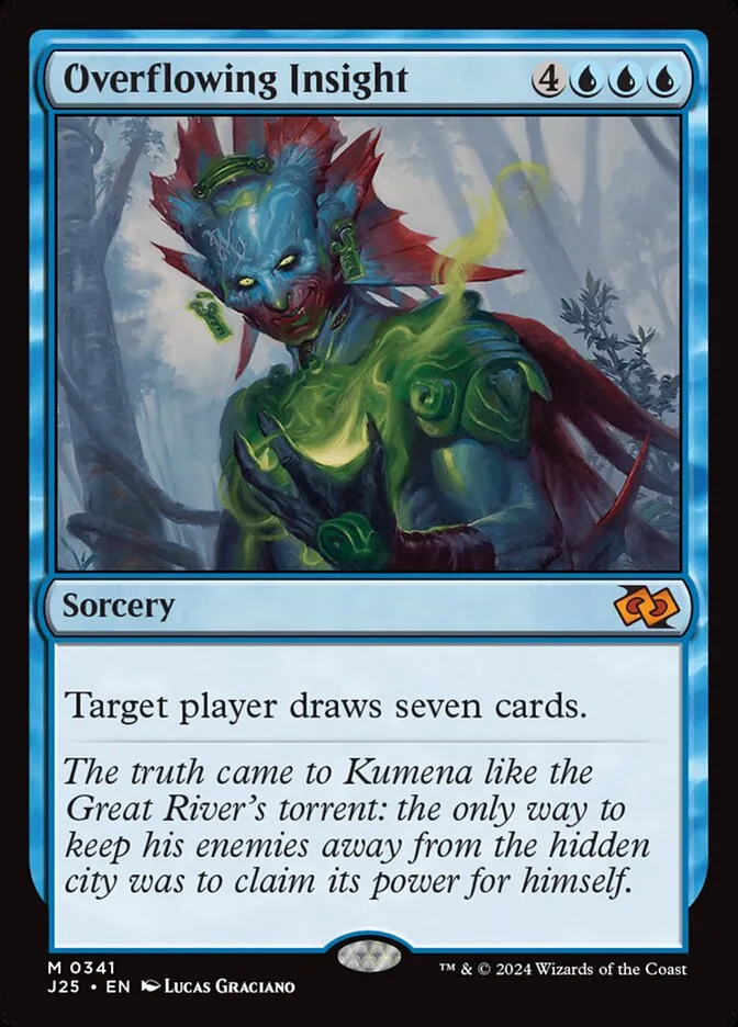 2024 Foundations Jumpstart Overflowing Insight mythic #341 mythic card image