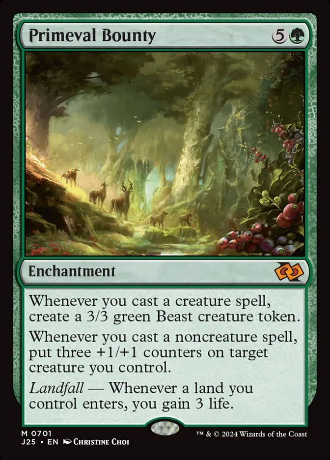 2024 Foundations Jumpstart Primeval Bounty #701 mythic card image