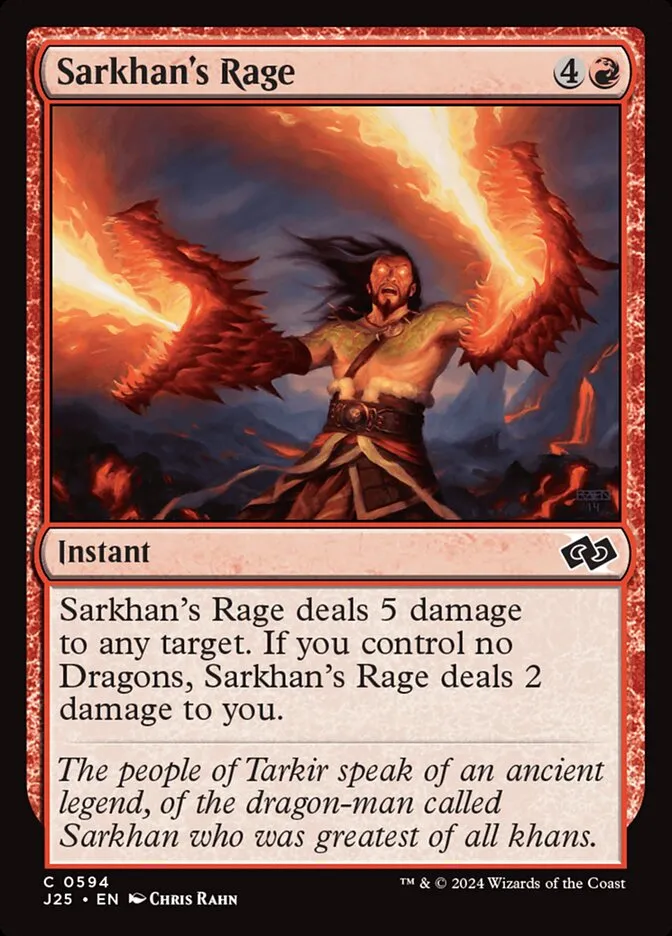 2024 Foundations Jumpstart Sarkhan's Rage common #594 common card image