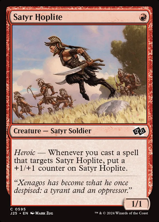 2024 Foundations Jumpstart Satyr Hoplite #595 common card image