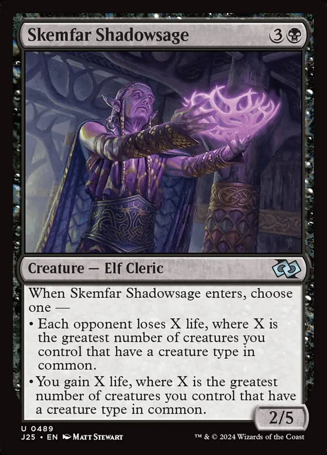 2024 Foundations Jumpstart Skemfar Shadowsage #489 uncommon card image
