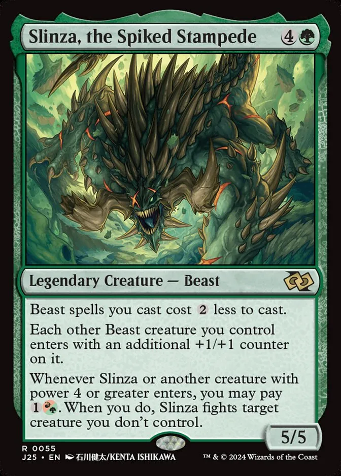 2024 Foundations Jumpstart Slinza, the Spiked Stampede [Anime] rare #55 rare card image
