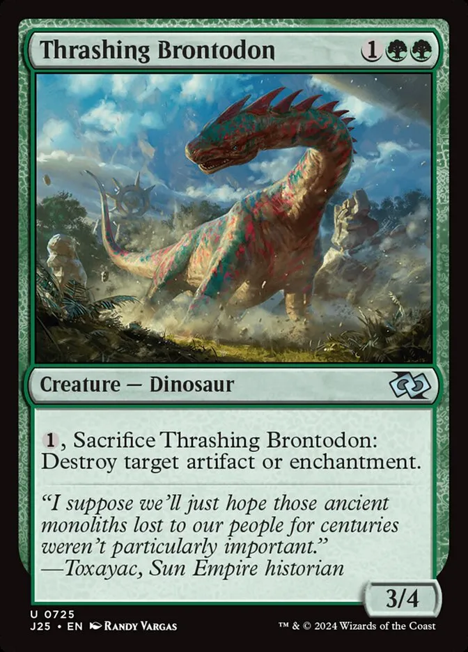 2024 Foundations Jumpstart Thrashing Brontodon #725 uncommon card image