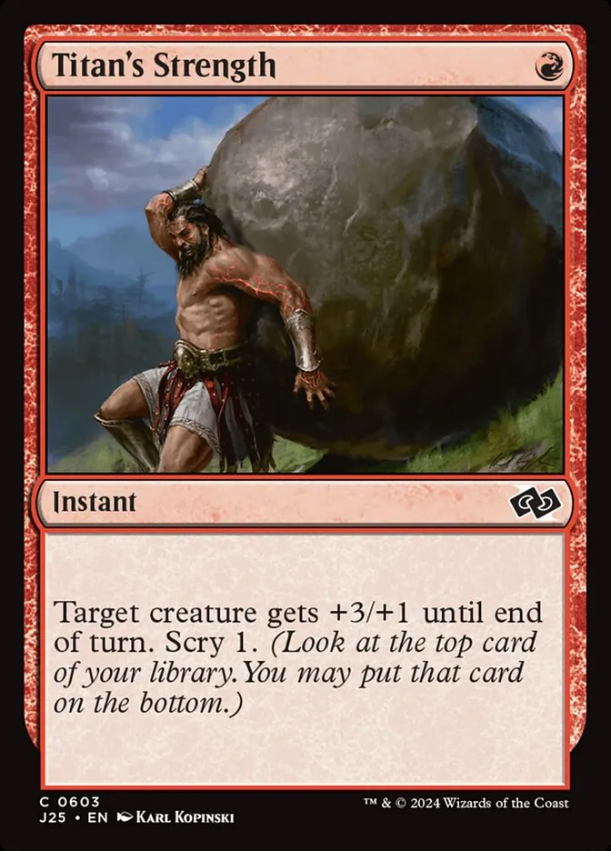 2024 Foundations Jumpstart Titan's Strength common #603 common card image
