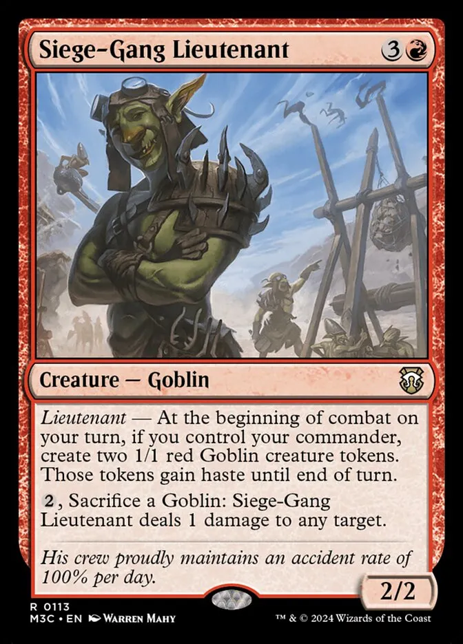 2024 Modern Horizons 3 Commander Siege-Gang Lieutenant #113 rare card image