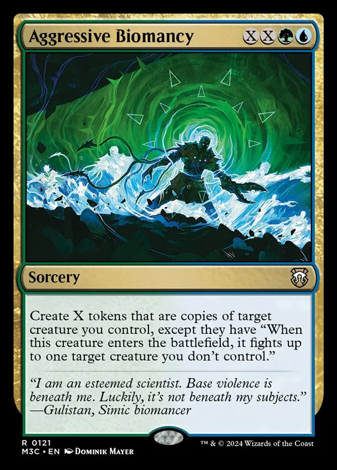 2024 Modern Horizons 3 Commander Aggressive Biomancy #121 rare card image