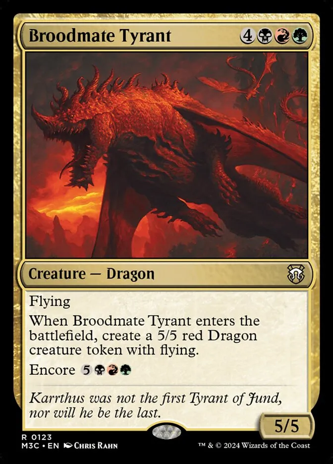 2024 Modern Horizons 3 Commander Broodmate Tyrant #123 rare card image