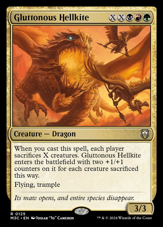 2024 Modern Horizons 3 Commander Gluttonous Hellkite rare #125 rare card image