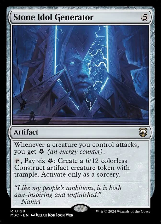 2024 Modern Horizons 3 Commander Stone Idol Generator #129 rare card image