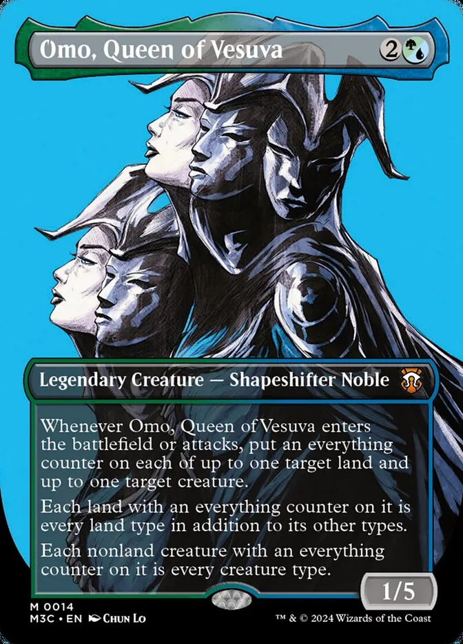 2024 Modern Horizons 3 Commander Omo, Queen of Vesuva [Borderless] mythic #14 mythic card image