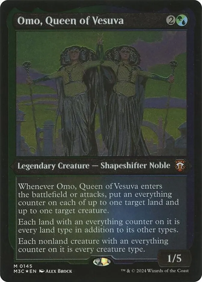 2024 Modern Horizons 3 Commander Omo, Queen of Vesuva [Foil Etched] mythic #145 mythic card image