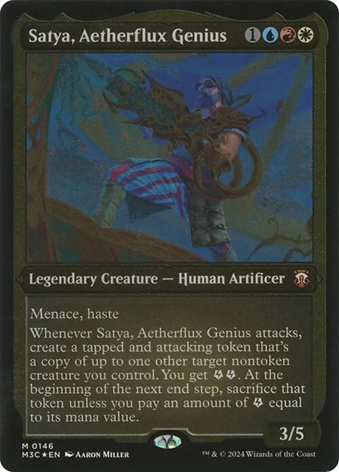 2024 Modern Horizons 3 Commander Satya, Aetherflux Genius mythic #146 mythic card image