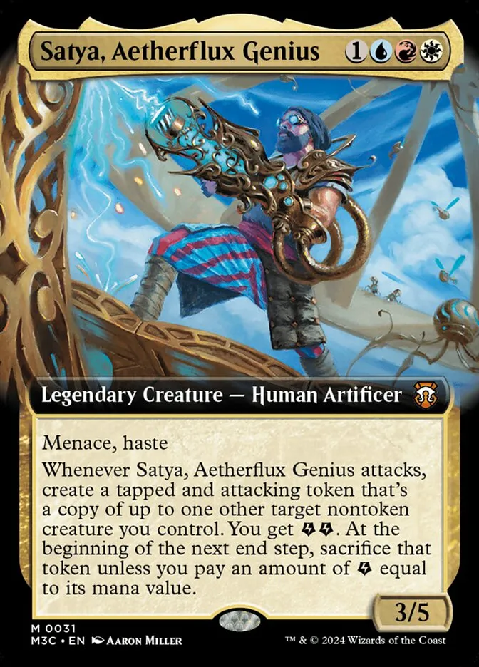 2024 Modern Horizons 3 Commander Satya, Aetherflux Genius mythic #31 mythic card image