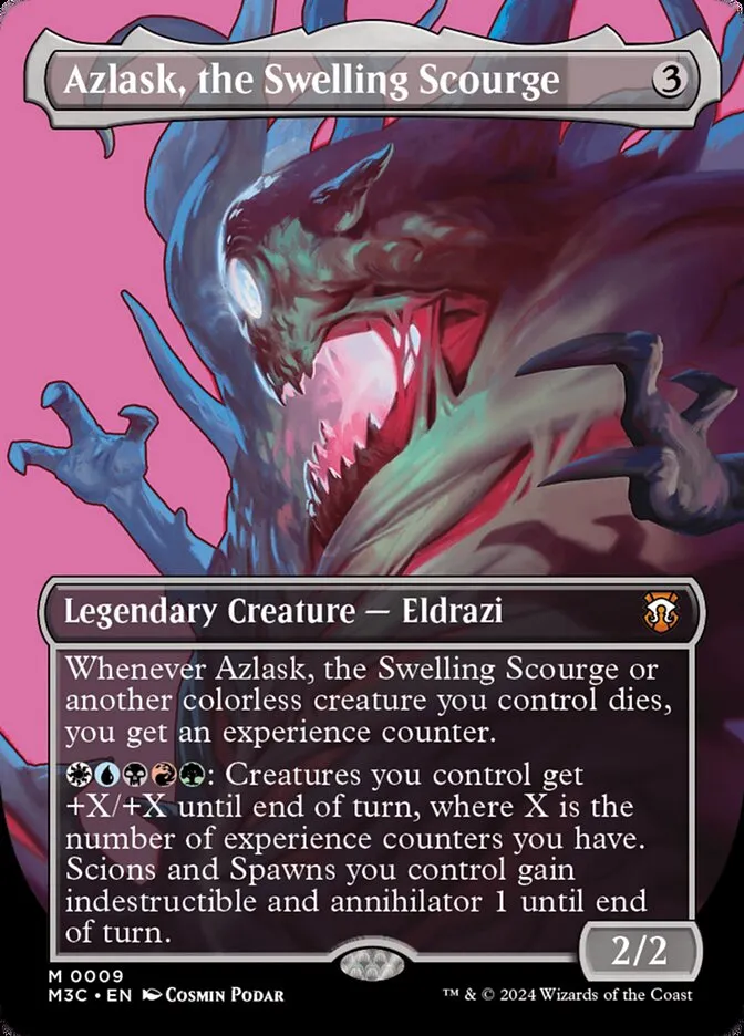 2024 Modern Horizons 3 Commander Azlask, the Swelling Scourge [Borderless] mythic #9 mythic card image