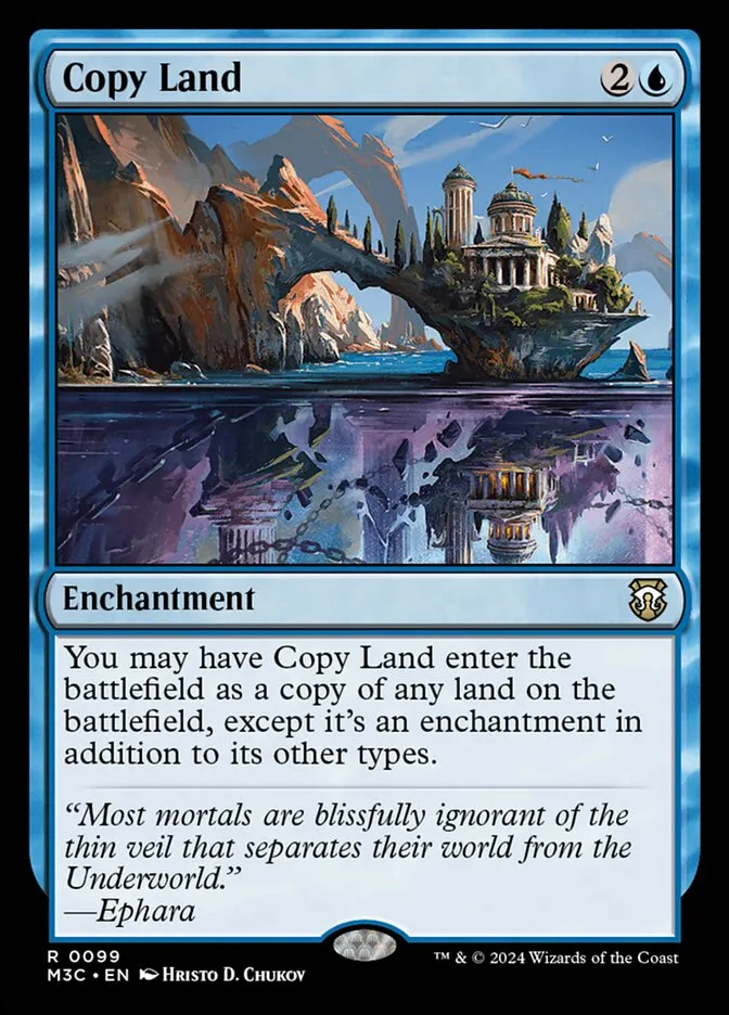 2024 Modern Horizons 3 Commander Copy Land rare #99 rare card image