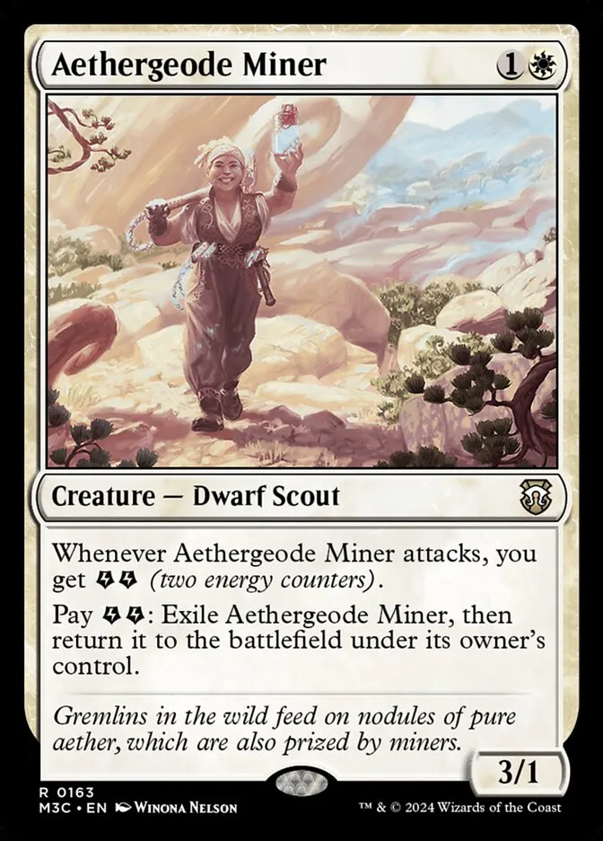 2024 Modern Horizons 3 Commander Aethergeode Miner rare #163 rare card image