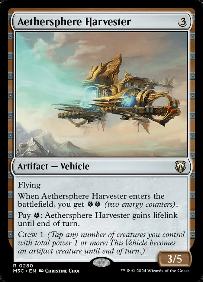 2024 Modern Horizons 3 Commander Aethersphere Harvester #280 rare card image