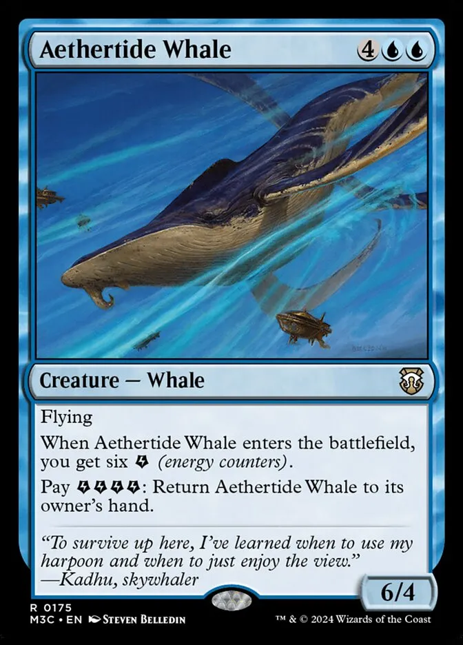 2024 Modern Horizons 3 Commander Aethertide Whale rare #175 rare card image