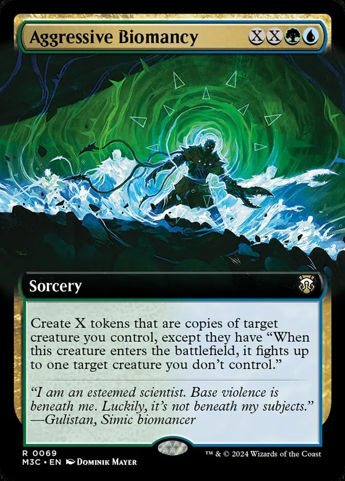 2024 Modern Horizons 3 Commander Aggressive Biomancy rare #69 rare card image
