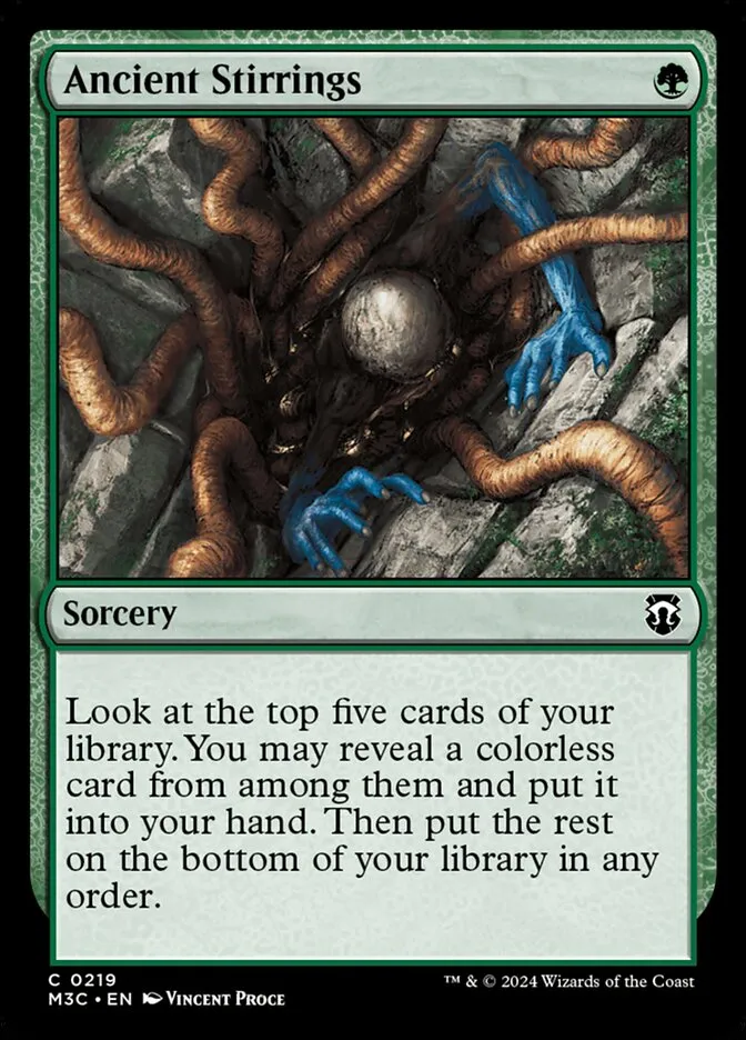 2024 Modern Horizons 3 Commander Ancient Stirrings #219 common card image