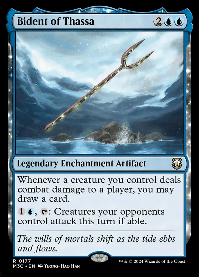 2024 Modern Horizons 3 Commander Bident of Thassa #177 rare card image