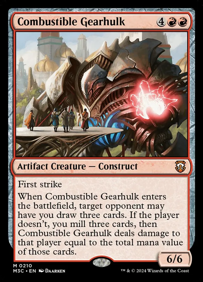2024 Modern Horizons 3 Commander Combustible Gearhulk #210 mythic card image