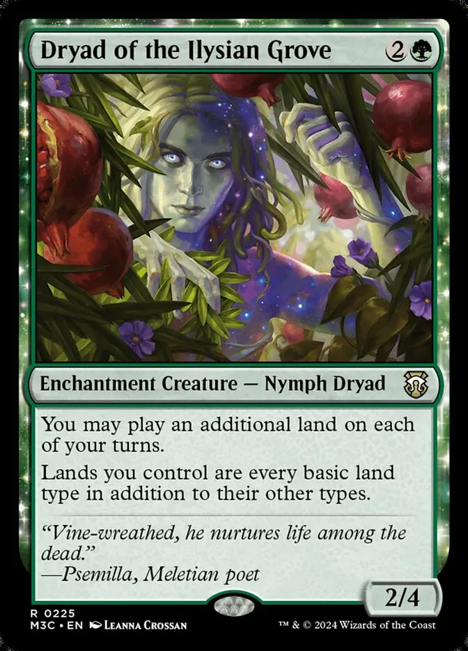 2024 Modern Horizons 3 Commander Dryad of the Ilysian Grove #225 rare card image