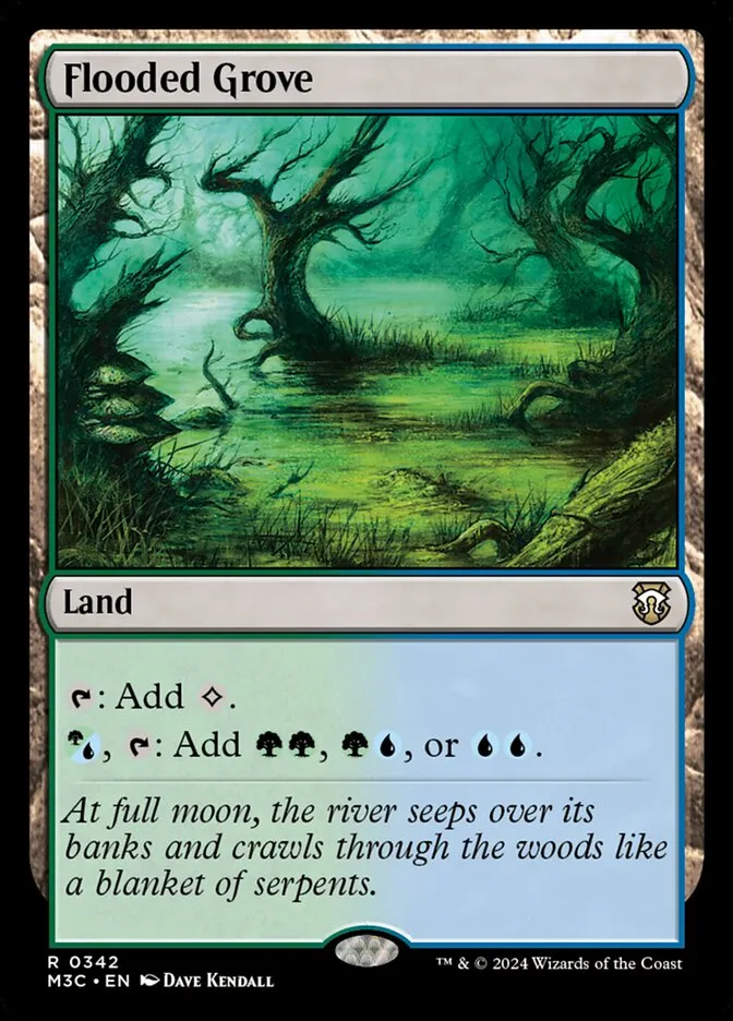 2024 Modern Horizons 3 Commander Flooded Grove #342 rare card image