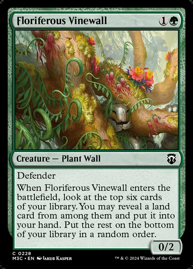 2024 Modern Horizons 3 Commander Floriferous Vinewall #228 common card image