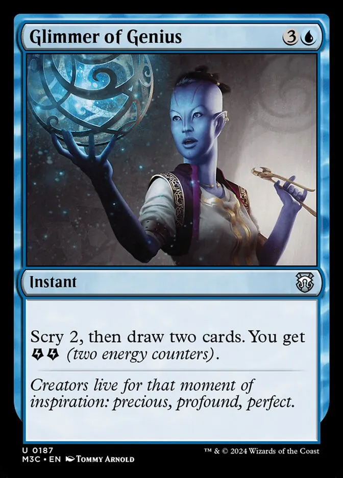 2024 Modern Horizons 3 Commander Glimmer of Genius #187 uncommon card image