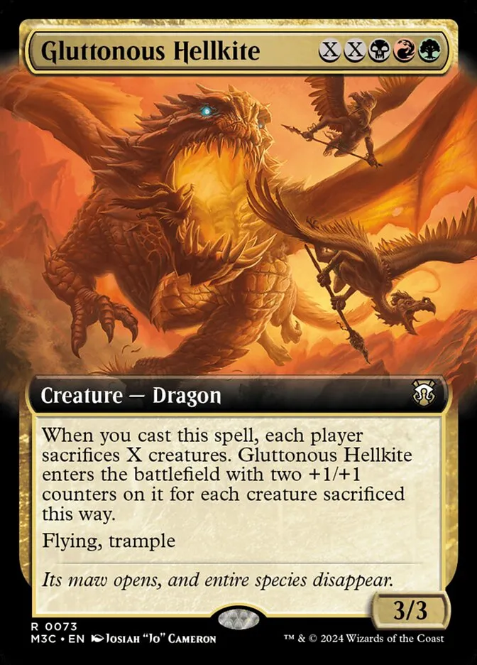 2024 Modern Horizons 3 Commander Gluttonous Hellkite rare #73 rare card image