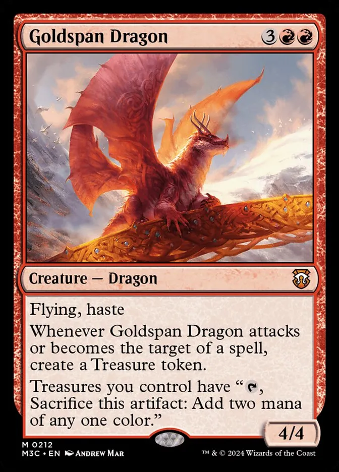 2024 Modern Horizons 3 Commander Goldspan Dragon mythic #212 mythic card image