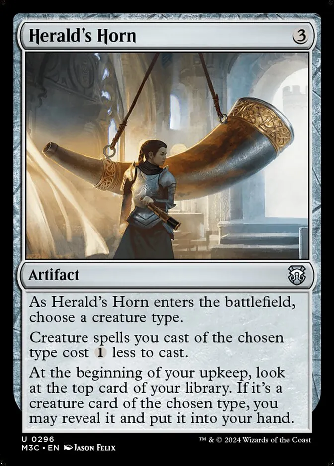 2024 Modern Horizons 3 Commander Herald's Horn #296 uncommon card image
