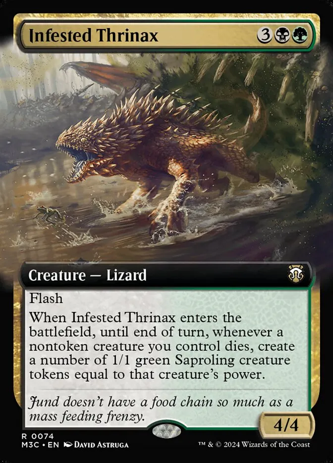 2024 Modern Horizons 3 Commander Infested Thrinax rare #74 rare card image