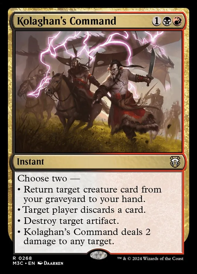 2024 Modern Horizons 3 Commander Kolaghan's Command rare #268 rare card image