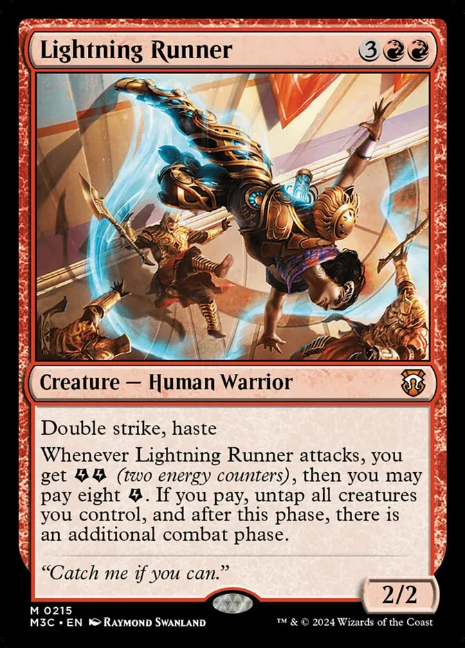 2024 Modern Horizons 3 Commander Lightning Runner #215 mythic card image