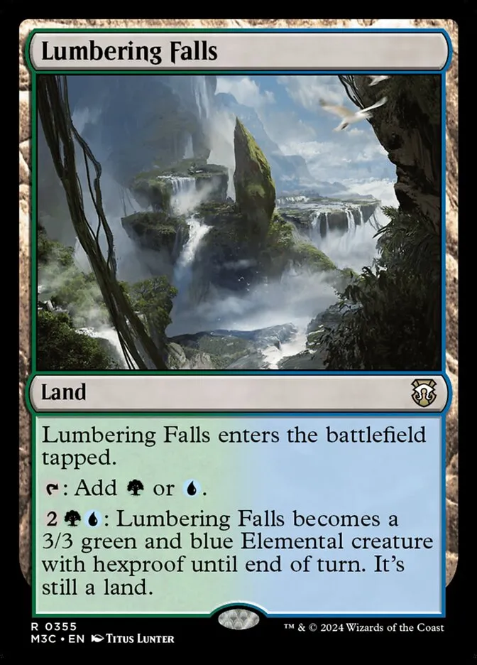 2024 Modern Horizons 3 Commander Lumbering Falls #355 rare card image
