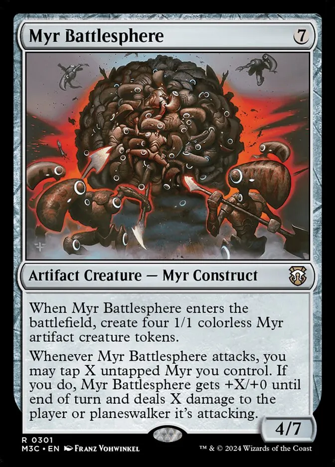 2024 Modern Horizons 3 Commander Myr Battlesphere #301 rare card image