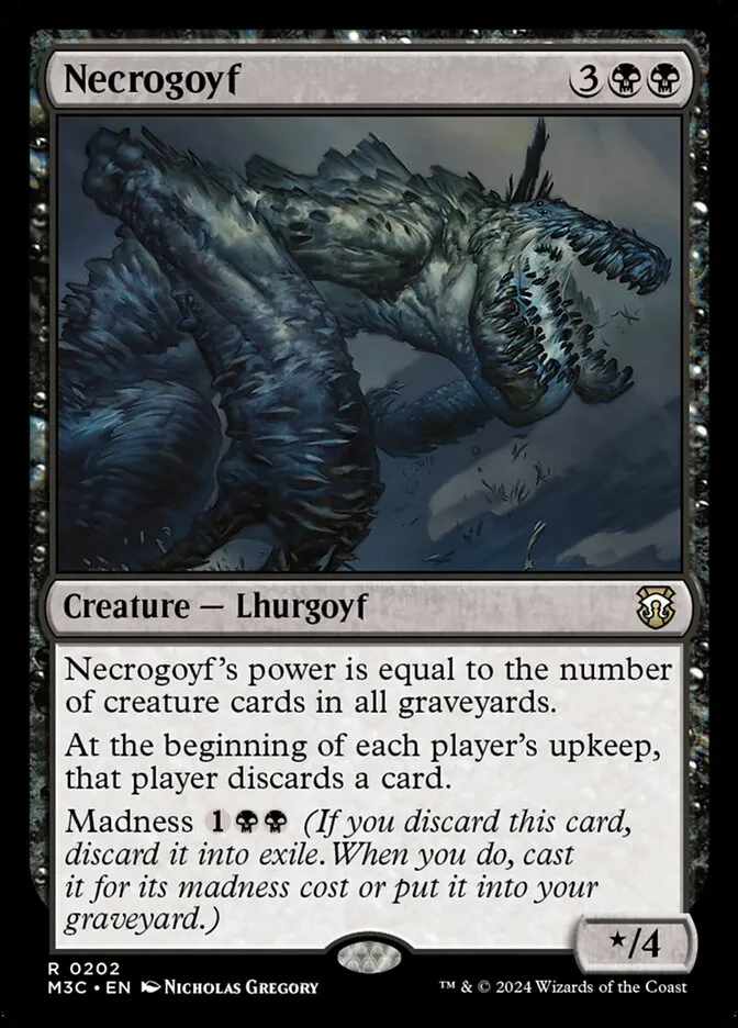 2024 Modern Horizons 3 Commander Necrogoyf #202 rare card image