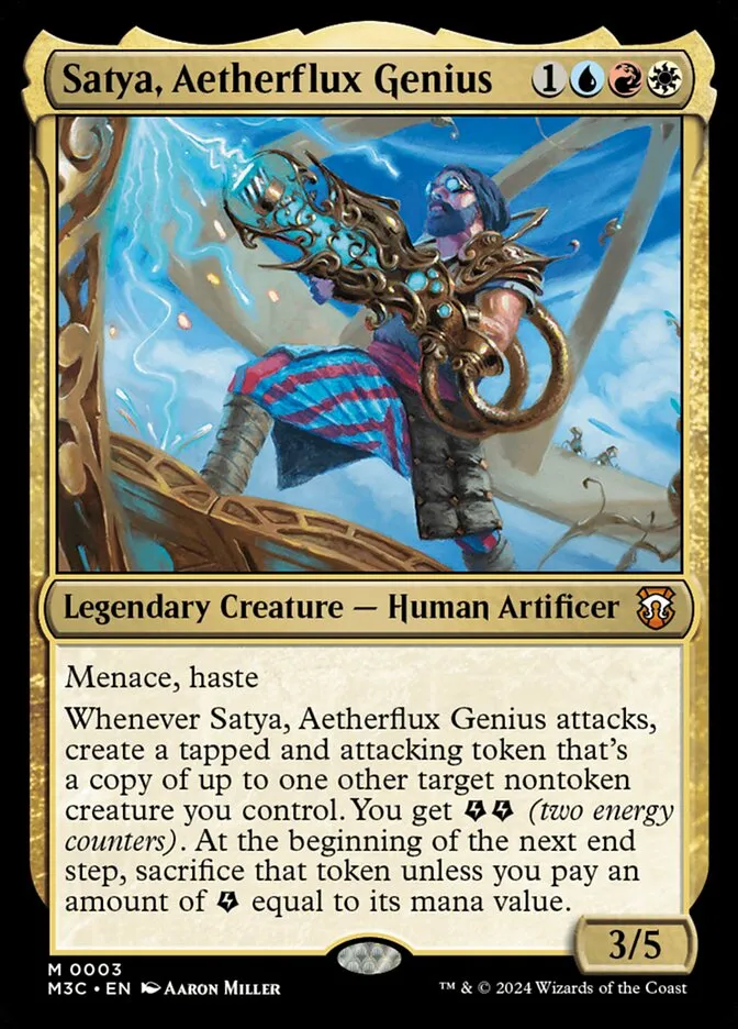 2024 Modern Horizons 3 Commander Satya, Aetherflux Genius mythic #3 mythic card image