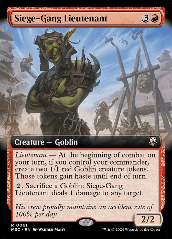 2024 Modern Horizons 3 Commander Siege-Gang Lieutenant rare #61 rare card image