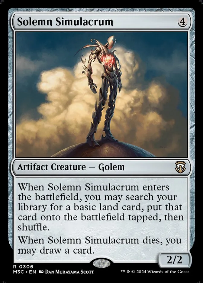 2024 Modern Horizons 3 Commander Solemn Simulacrum #306 rare card image