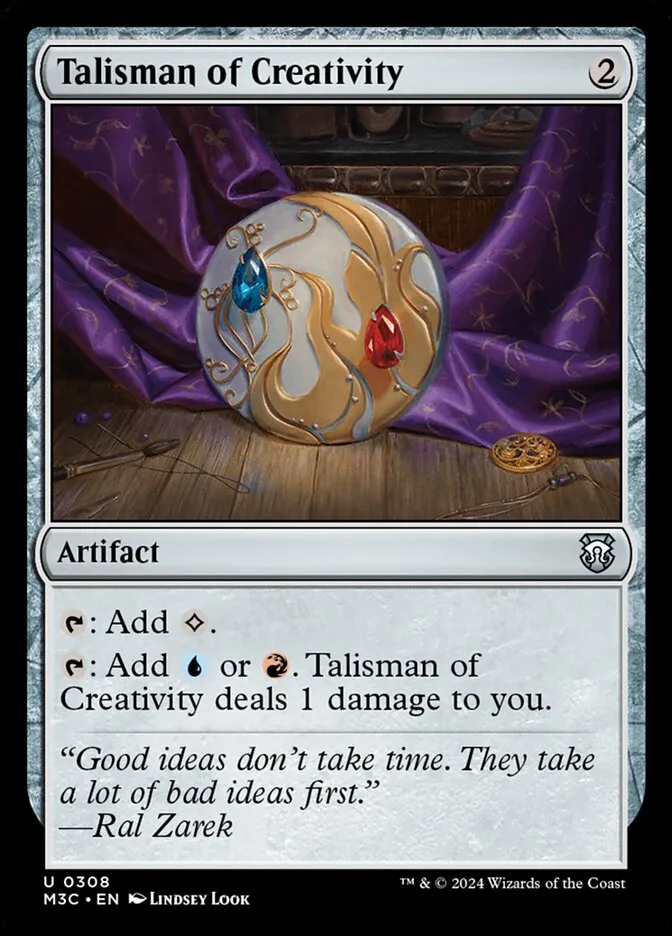 2024 Modern Horizons 3 Commander Talisman of Creativity #308 uncommon card image